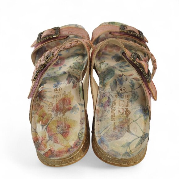 L'ARTISTE by Spring Step Astra Slide Sandals Women's 9.5-10/41 Pink Leather - Picture 6 of 11